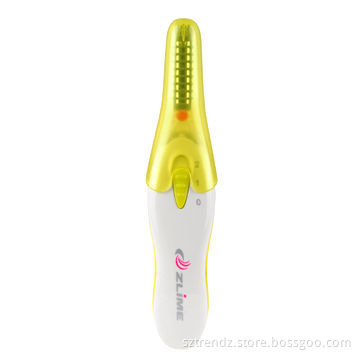 Electric heated eyelash curler with demountable comb and heating to curl, keeps long lasting eyelash